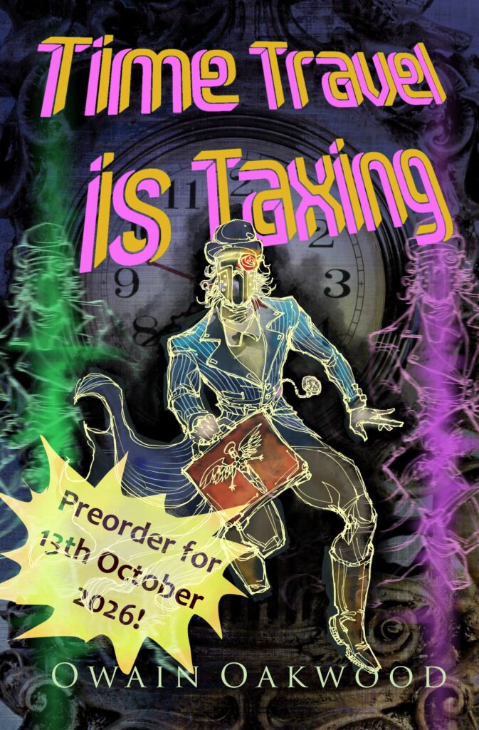 Book cover of cyborg carrying an attache case. Says 'Preorder for 13th October'